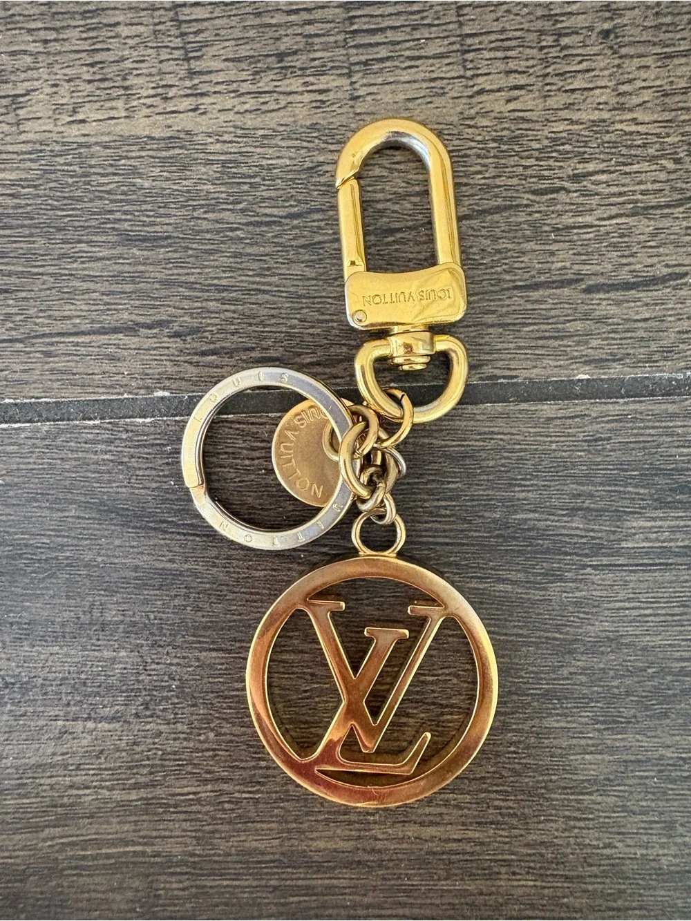 Louis Vuitton Gold and Silver LV Circle Key Holder